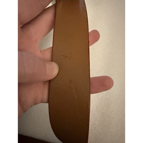 Polo Ralph Lauren Red Leather Belt Silver Crest Buckle Small main image 5